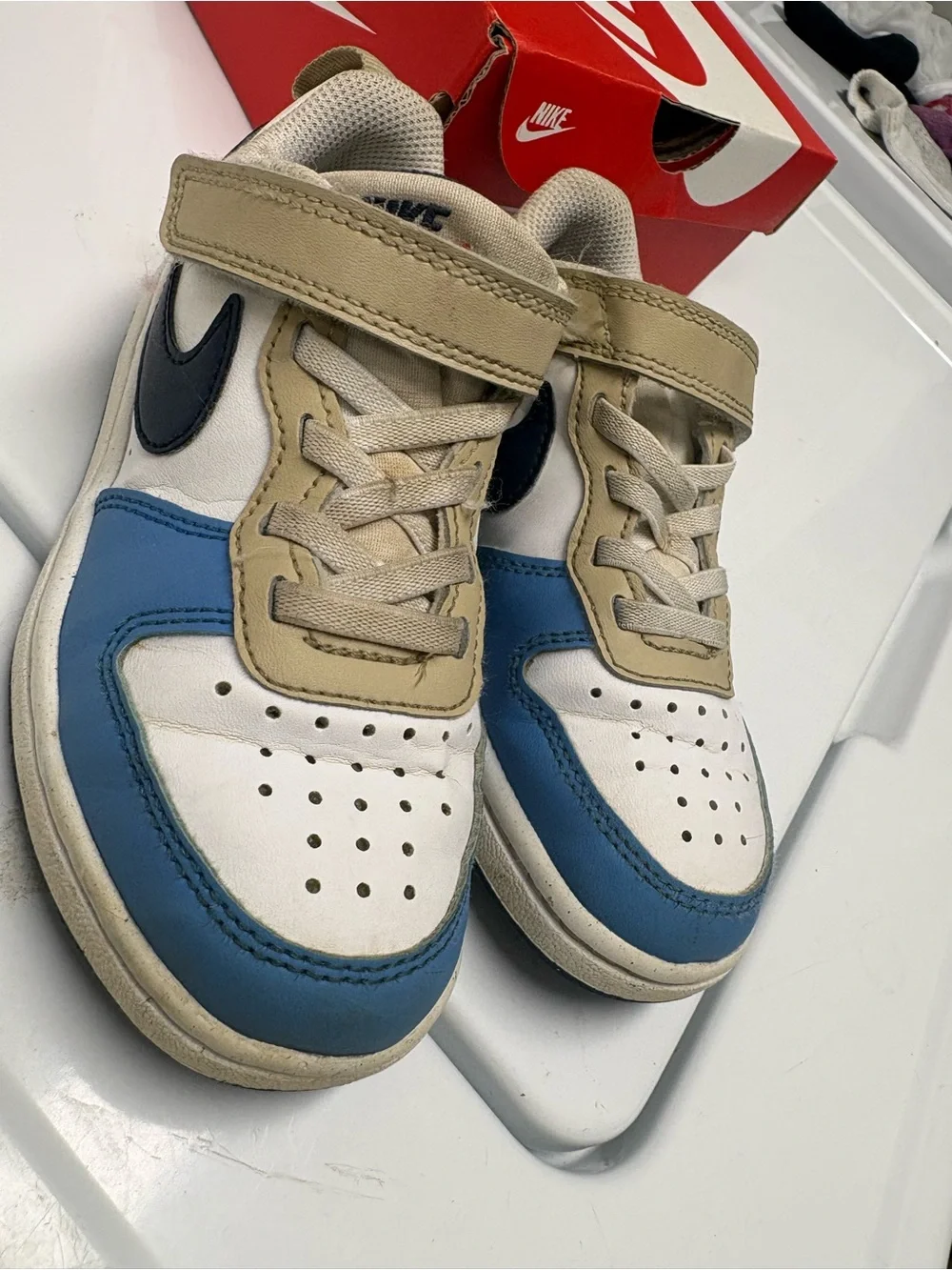 OFFERS OPEN! Nike Kids 11c court Low Sneakers Borough Low Recraft blue crimson